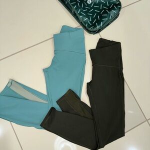 lululemon athletica Women's Teal and Dark Green Leggings